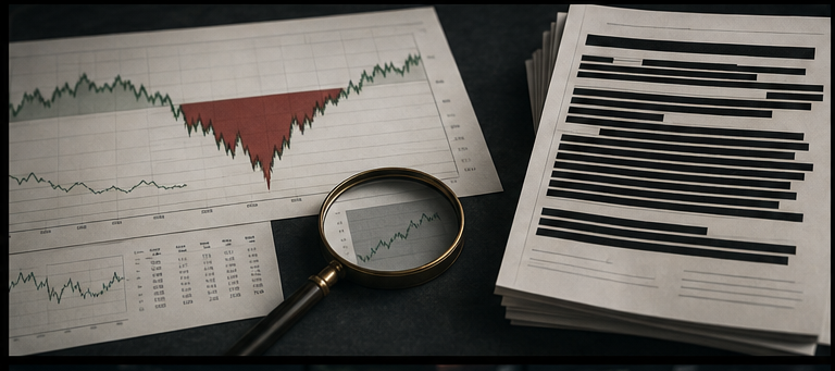 Trading report showing drawdown and redacted performance records